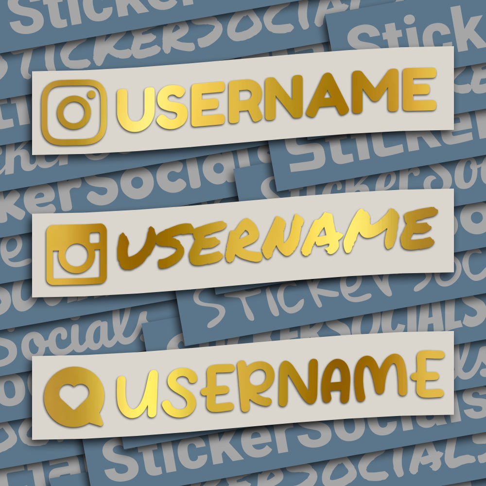 Personalised Metallic Gold Instagram Decal Sticker