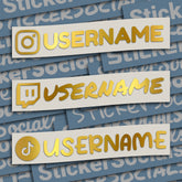 Personalised Metallic Gold Social Media Decal Sticker