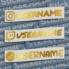 Personalised Metallic Gold Social Media Decal Sticker