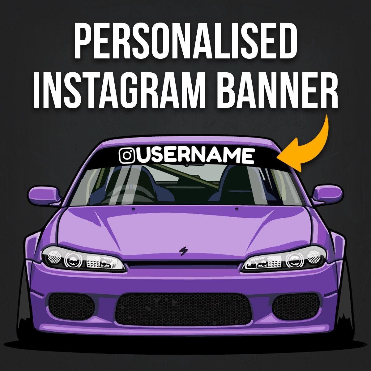 Large Customisable Instagram Banner Decal