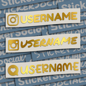 Personalised Metallic Gold Instagram Decal Sticker