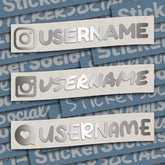 Personalised Metallic Silver Instagram Decal Sticker