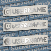 Personalised Metallic Silver Social Media Decal Sticker