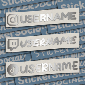 Personalised Metallic Silver Social Media Decal Sticker