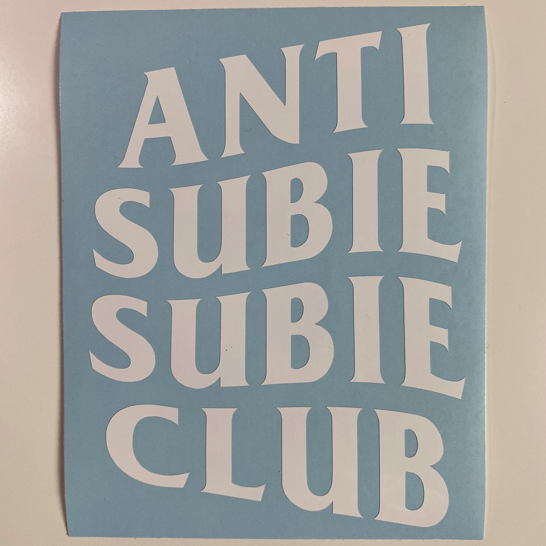 Anti Subie Subie Club Decal Sticker