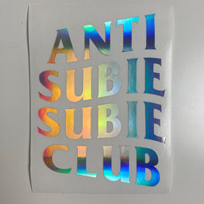 Anti Subie Subie Club Decal Sticker